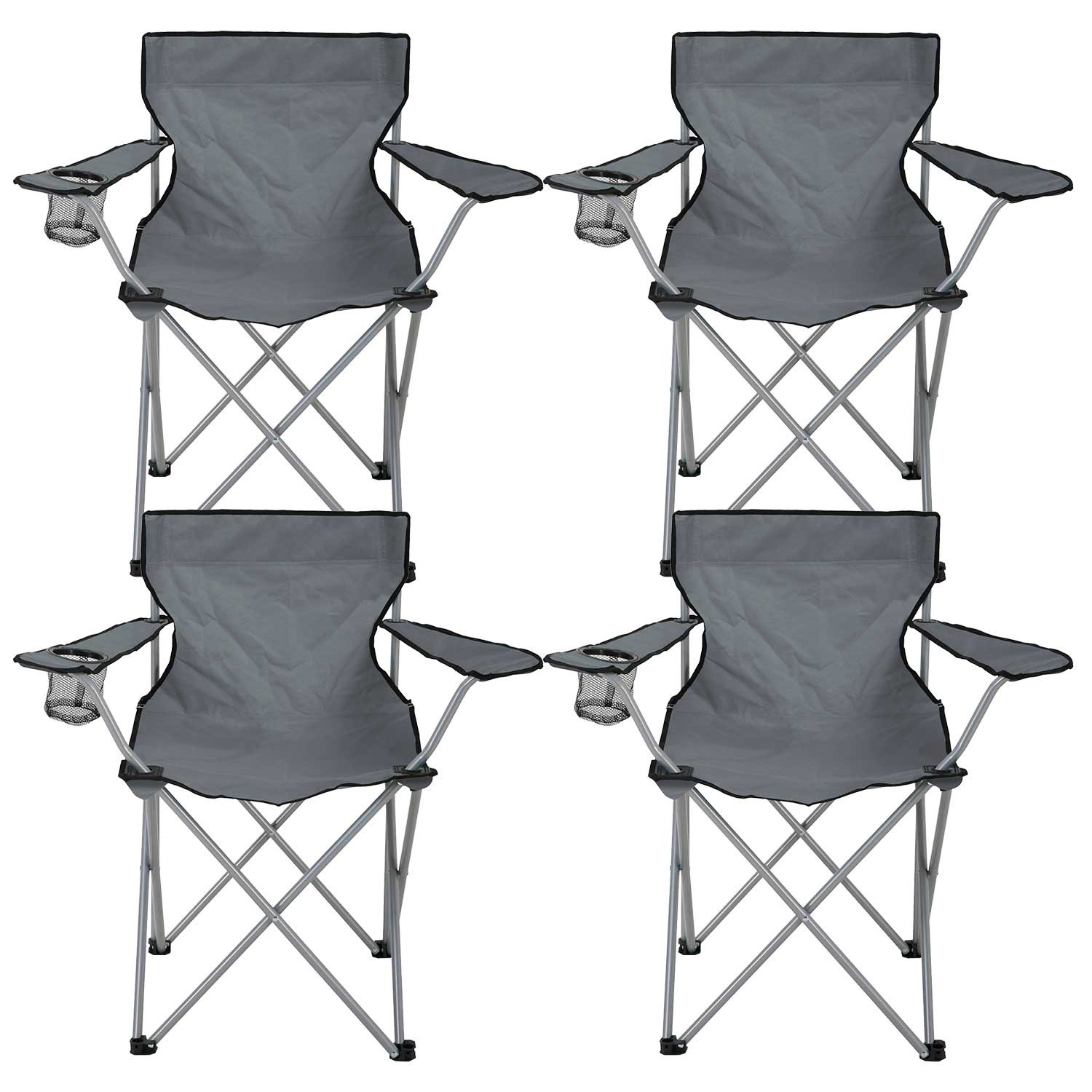 Pack 4 Sillas Plegables de Camping con Posavasos 79x47x80cm 7house Mesas y Sillas Plegables 1